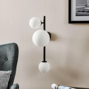 ALDEX Applique Dione à trois lampes, noire^ Lampes Modernes