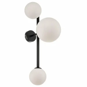 ALDEX Applique Dione à trois lampes, noire^ Lampes Modernes