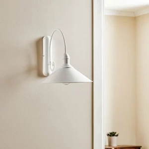 Argon Applique Elmo, blanche laquée^ Lampes Rustiques