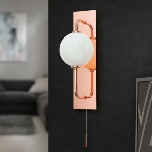 ORION Applique LED Pipes avec sphère de verre, cuivre^ Lampes Modernes
