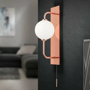 ORION Applique LED Pipes avec sphère de verre, cuivre^ Lampes Modernes