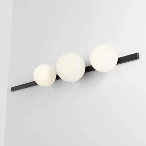 ALDEX Applique murale Garda 3, noir, métal, verre, à 3 lampes^ Lampes Modernes