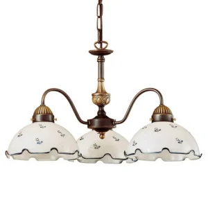austrolux Attrayant lustre Nonna blanc-bleuté^ Lampes Rustiques