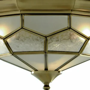 Searchlight Beau plafonnier FRIDA avec des inserts de verre^ Lampes Antiques