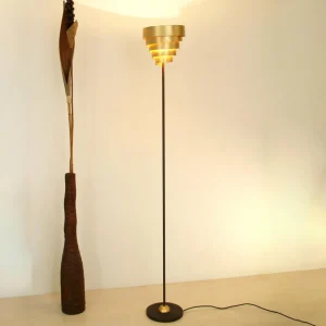 Holländer Éclatant lampadaire BANDEROLE brun et doré^ Lampes Modernes