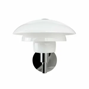 Dyberg Larsen applique murale Morph, opale/chrome, largeur 21 cm^ Lampes Scandinaves