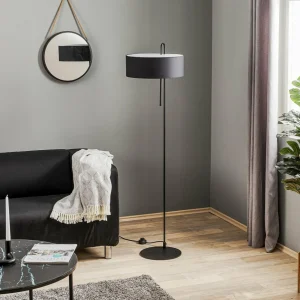 ACB ILUMINACIÓN Lampadaire en tissu Clip, noir, hauteur 150 cm^ Lampes Modernes