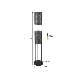 Zijlstra Lampadaire Luzien, 150 cm, à deux lampes^ Lampes Orientales