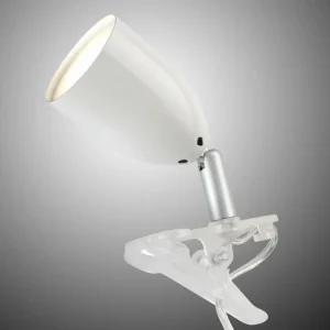 Brilliant Lampe à pince LED moderne LEO en blanc^ Jeunes / Étudiants