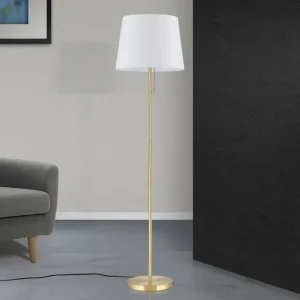 ORION Lampe sur pied textile Ludwig, laiton vieilli^ Lampes Modernes