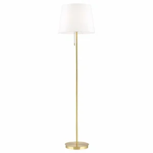 ORION Lampe sur pied textile Ludwig, laiton vieilli^ Lampes Modernes