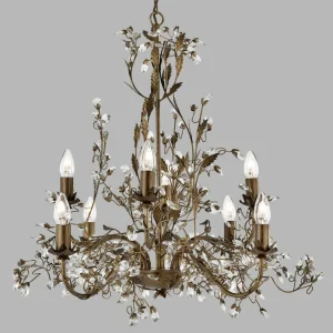 Searchlight 8 lampes Lustre Almandite style florentin^ Lampes Florentines