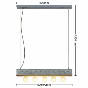 Lindby Mella suspension motif ornemental, 5 lampes^ Lampes Orientales