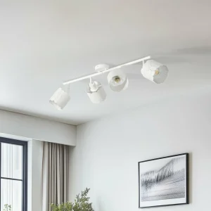 Lindby plafonnier Aralena, blanc, 4 lampes, longueur 97 cm^ Lampes Modernes