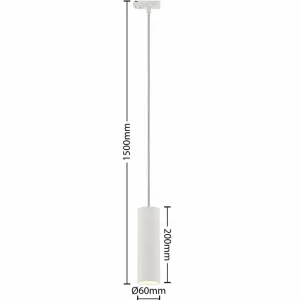 Lindby suspension Linaro, 20 cm, blanc, 1 phase, Ø 6 cm^ Lampes Modernes