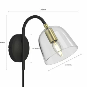 Lucande Anjita applique, abat-jour en verre^ Lampes Vintage