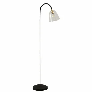 Lucande Anjita lampadaire, abat-jour en verre^ Lampes Vintage