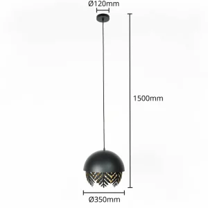 Lucande Aparas Suspension aspect feuille, 1 lampe, 35 cm^ Design