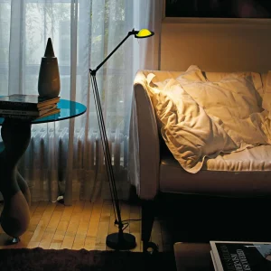 Luceplan Berenice lampe sur pied noir, tête verte^ Design