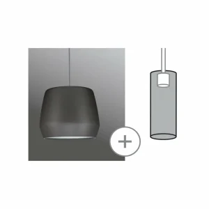 Paulmann Abat-jour Pirm, gris, Ø 28 cm, métal^ Lampes Scandinaves