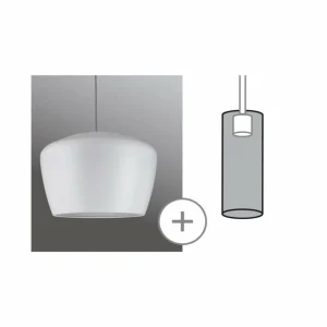 Paulmann Abat-jour Pom, blanc, Ø 35 cm, métal^ Lampes Scandinaves