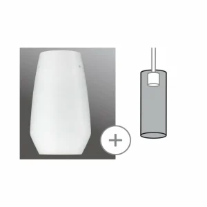 Paulmann Abat-jour Vento, blanc, Ø 17 cm, verre^ Lampes Modernes