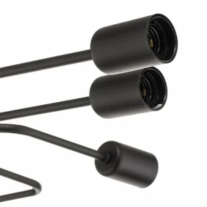 Domiluce Plafonnier Atol à huit lampes, noir^ Lampes Modernes