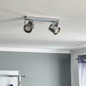 Euluna Spot pour plafond Canico à 2 lampes, chromé^ Lampes Modernes