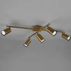 Trio Lighting Spot pour plafond Marley, laiton vieilli, à 5 lampes^ Lampes Modernes