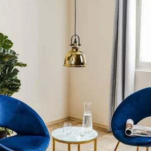 Nowodvorski Lighting Suspension AMALFI avec abat-jour transparent, or^ Lampes Modernes