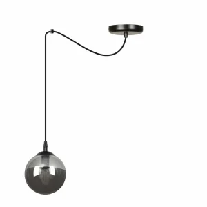 EMIBIG LIGHTING Suspension Glassy, décentralisée, noir, graphite, verre, 14cm^ Lampes Modernes