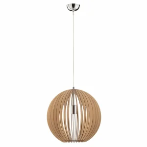 Argon Suspension Paz en lamelles bois Ø 42 cm, chromée^ Lampes Scandinaves