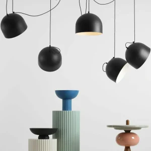 ALDEX Suspension Pepe, noire, à 5 lampes^ Jeunes / Étudiants