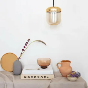 UMAGE Acorn suspension à 1 lampe ambre laiton^ Lampes Scandinaves